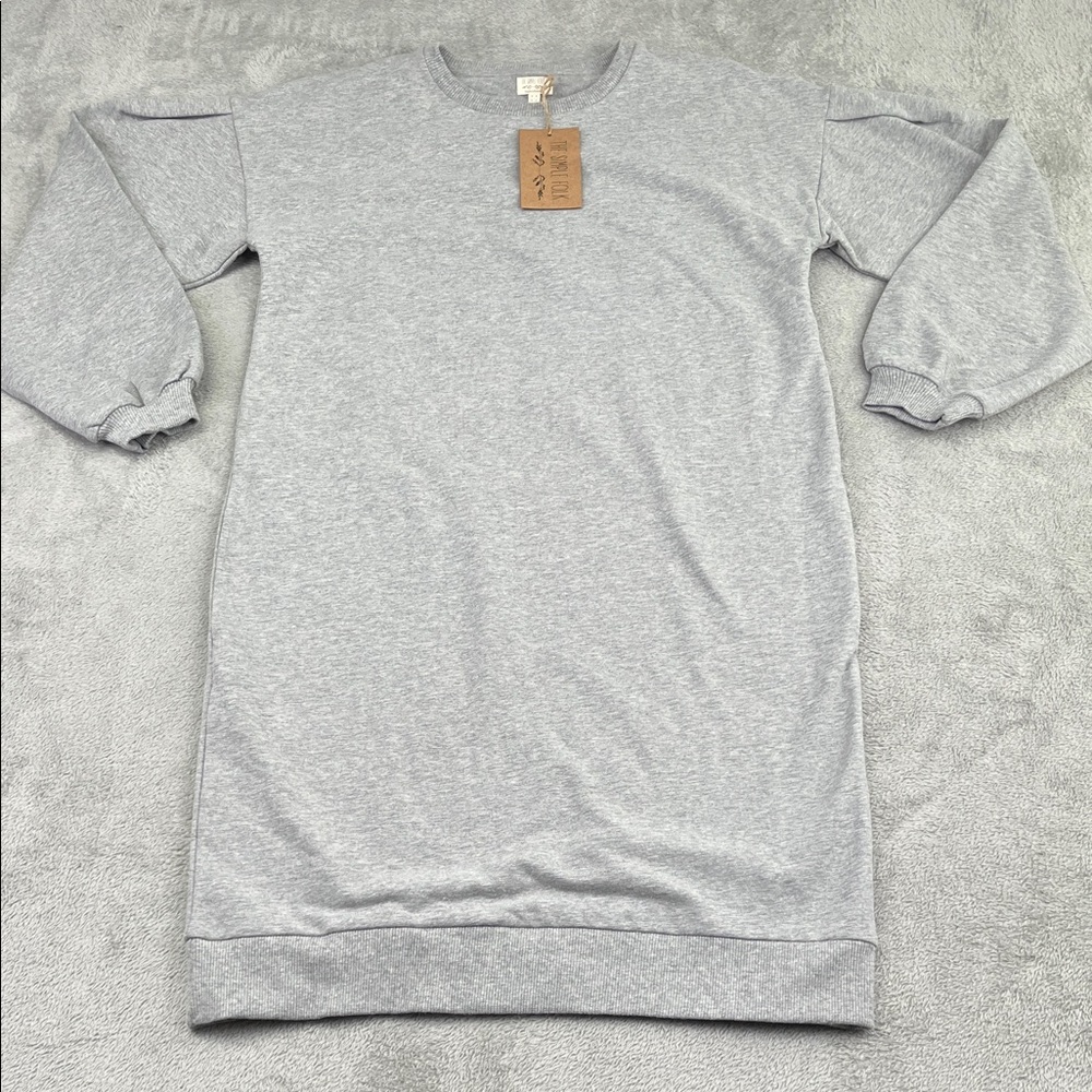 NEW The Simple Folk‎ 4 Organic Cotton Stretch Gray The Oversized Sweater Dress